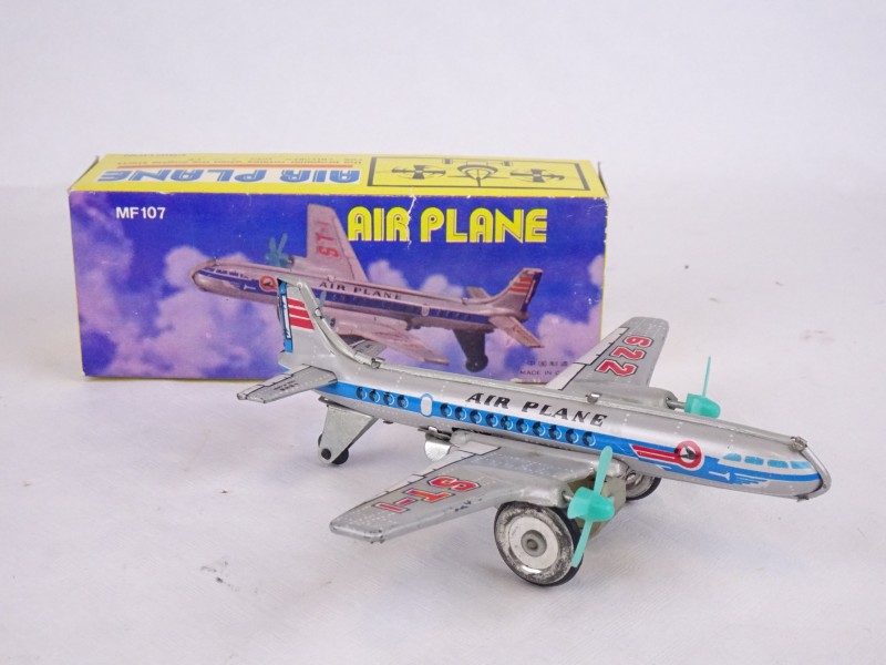 Vintage toy uit blik: Airplane in origineel doosje.