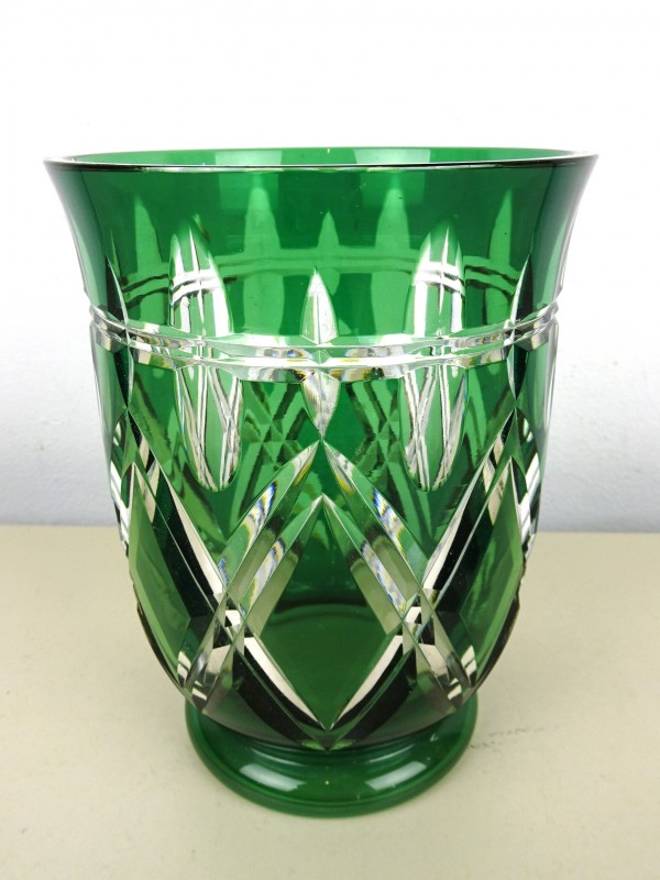 Groen/helder glazen vaas