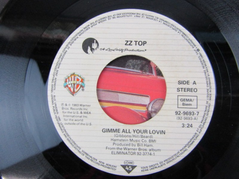 Single, ZZtop, Gimme All Your Loving, 1983