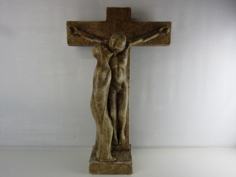 Groot Kruisbeeld, Jezus Met Maria, Kunstenaar Frans Tinel