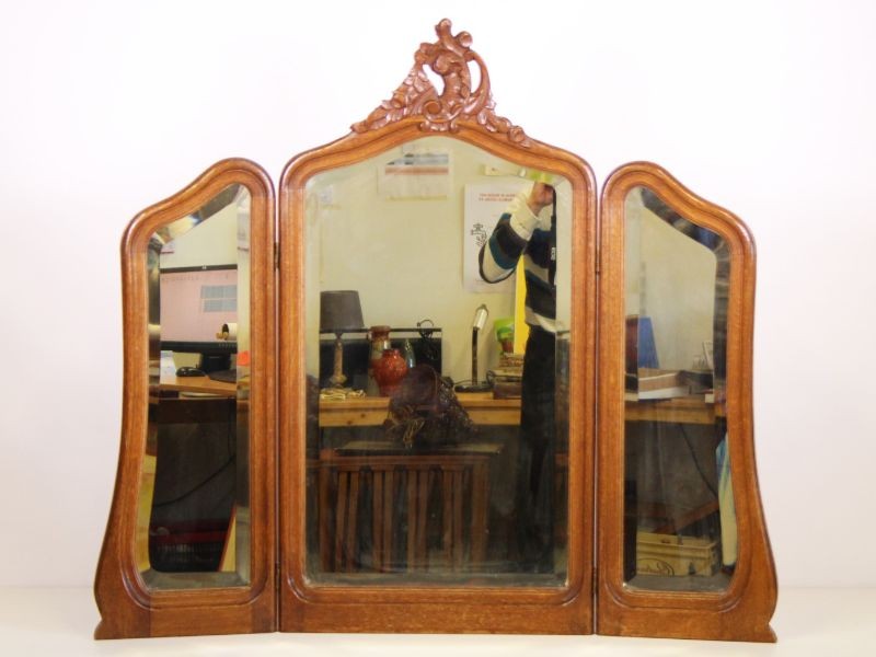 Vintage houten spiegel - De Kringwinkel