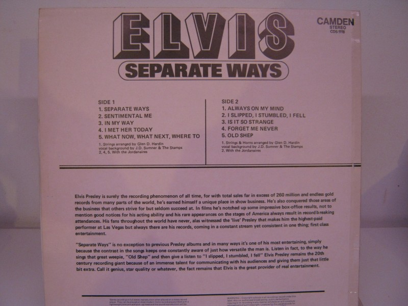Lot 8 Elvis LP's