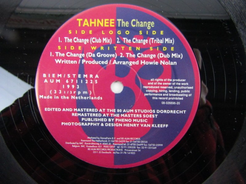 Maxi Single, Tahnee, The change, 1993