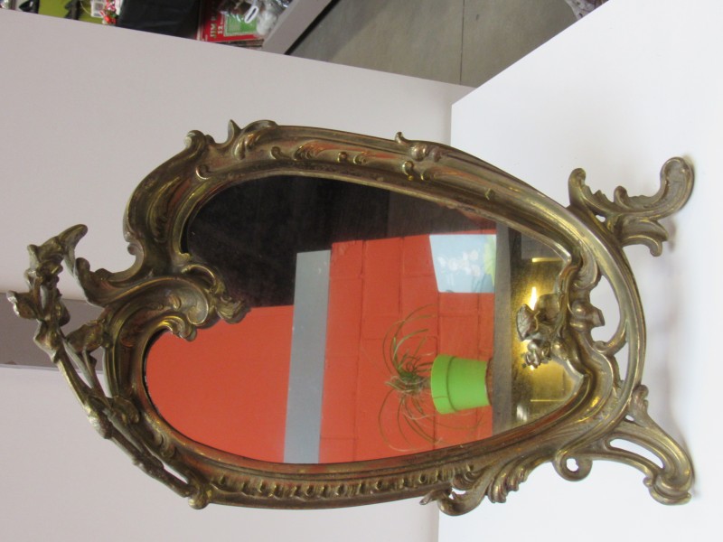 Antiek koperen spiegel