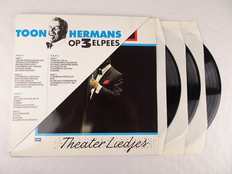 3x vinyl album/ Toon Hermans op 3 elpees. One man shows.