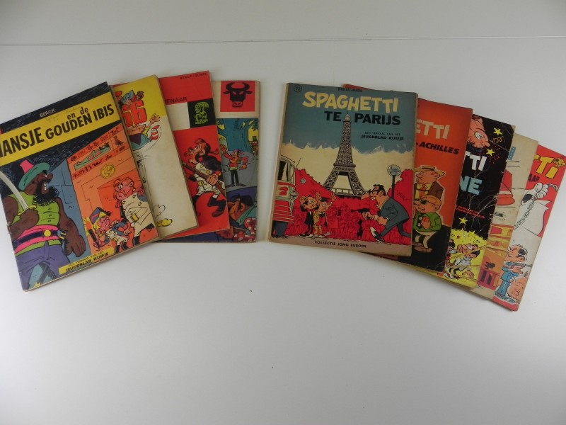 Favorietenreeks en collectie Jong Europa: 9 strips van Spaghetti en Hansje jaren '60 '70