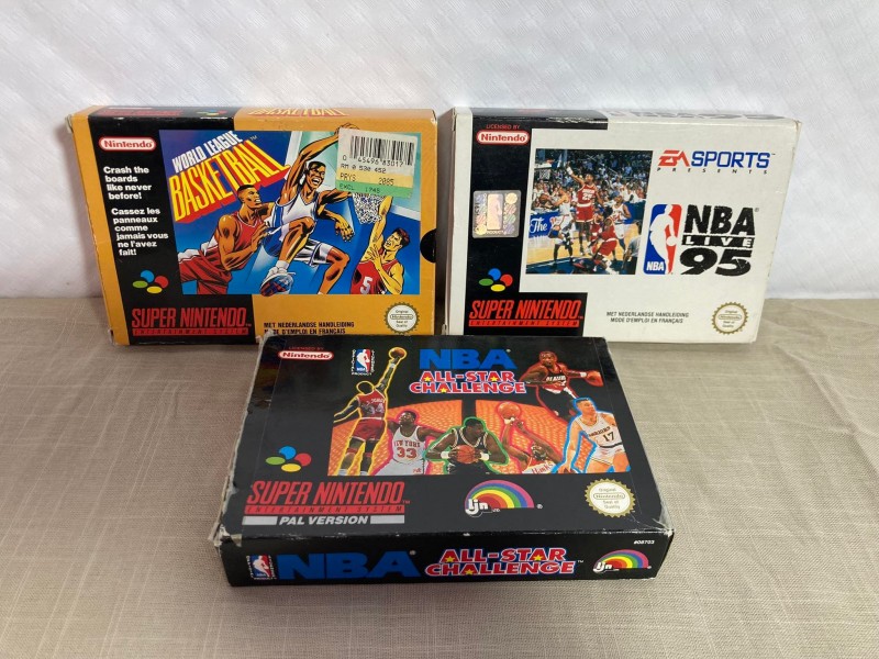 3 Super Nintendo Games: basketbal