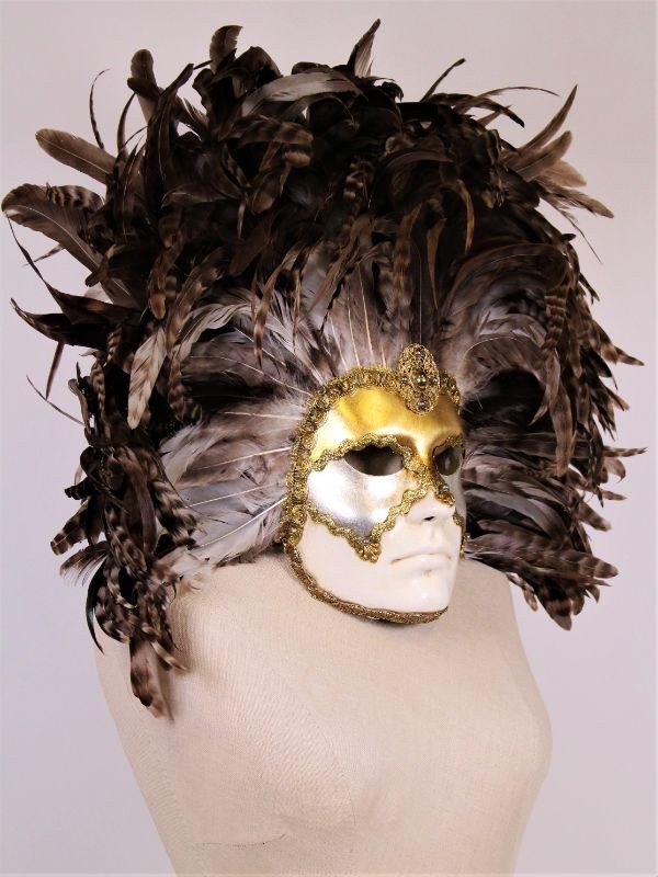 verjaardag definitief voordeel Venetiaans masker met echte pluimen - Il Canovaccio - De Kringwinkel