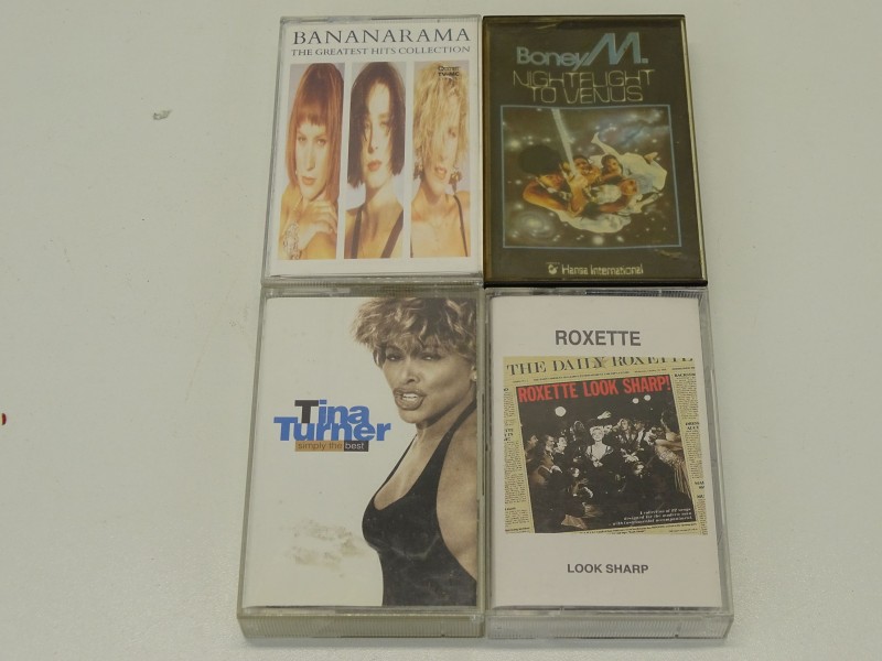 4 x Cassette / Tapes: Boney M, Roxette, Bananarama + Tina Turner