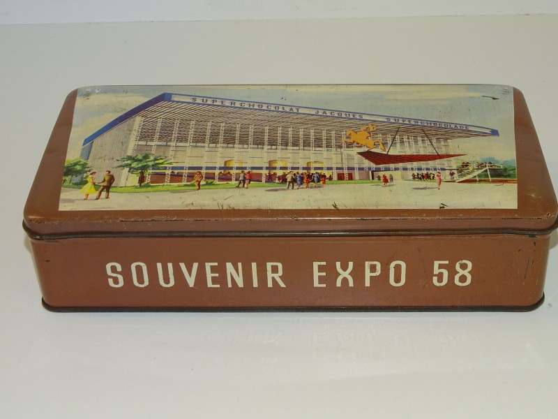 Oude Blikken Doos Jacques Souvenir Expo 58