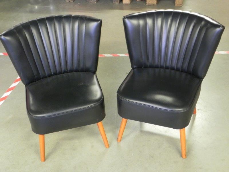 2x Cocktail Chair zwart, expo '58 model