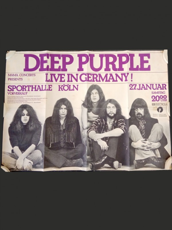 Originele  live concert poster "Deep purple" 1973