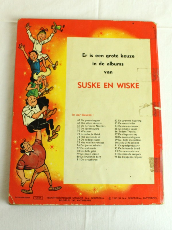 Eerste druk: Suske en Wiske Nr 95, De Kleppende Klipper